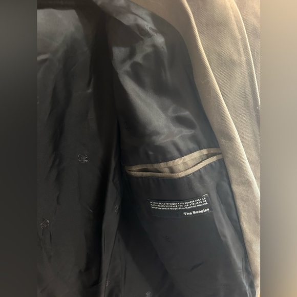 The Kooples Brown Gray Cotton Twill Leather Trim Mens Fishtail Parka Jacket - Picture 16 of 16